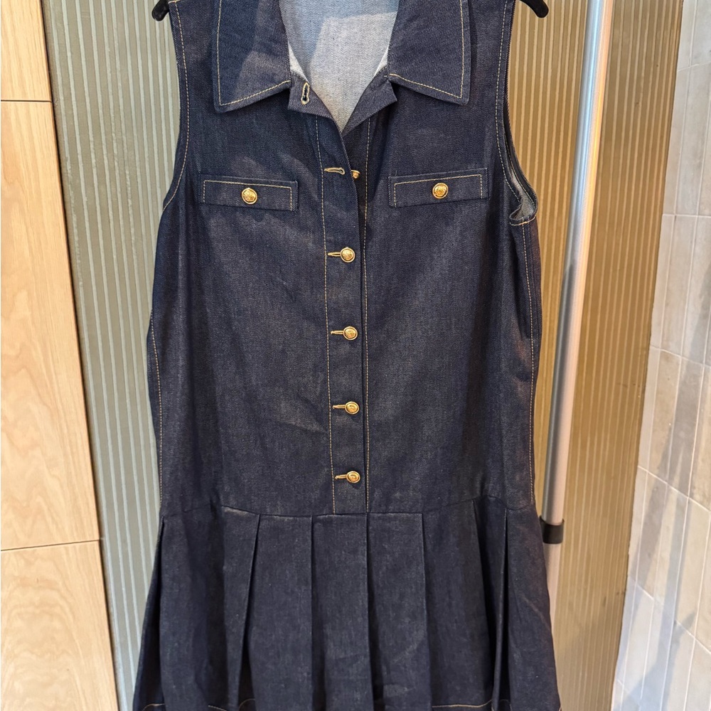 Sandro Button Front Denim Dress